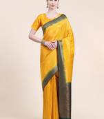 Mohini Gold Saree With Blouse Piece