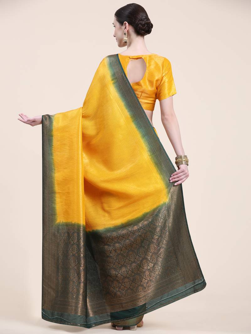 Mohini Gold Saree With Blouse Piece