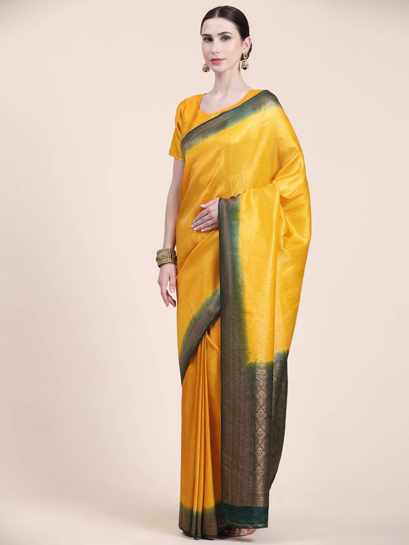 Mohini Gold Saree With Blouse Piece