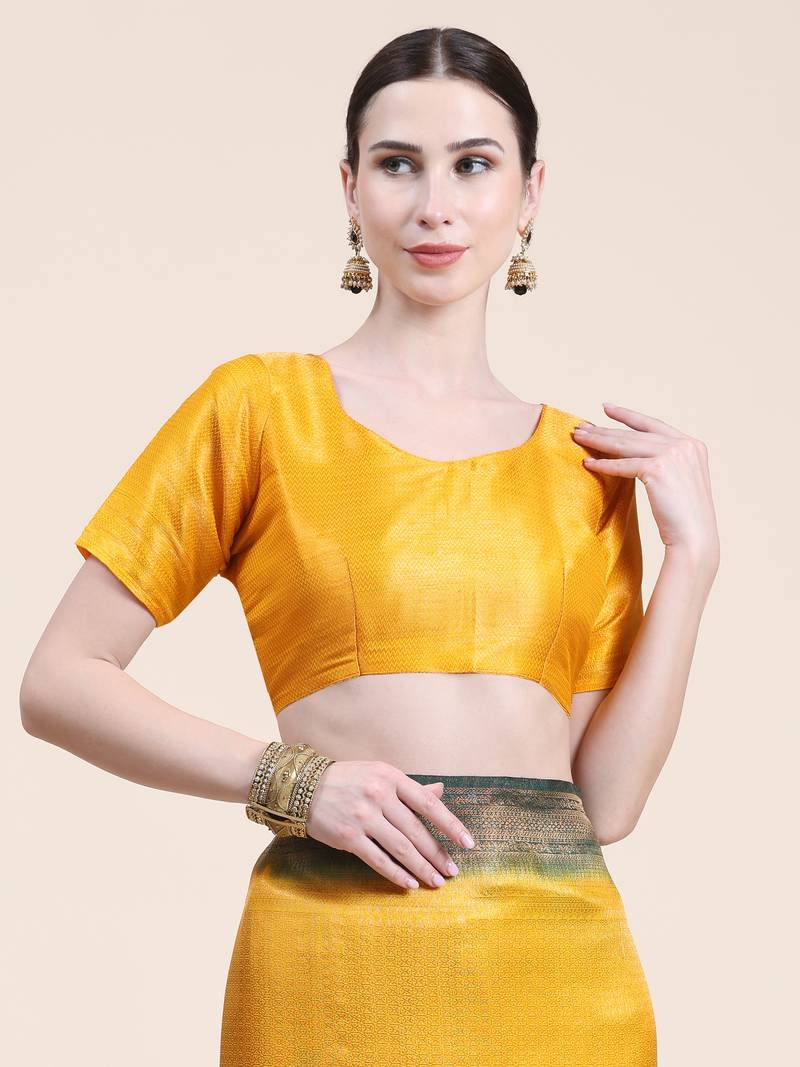 Mohini Gold Saree With Blouse Piece