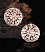 White Gold Plated Stone Earrings