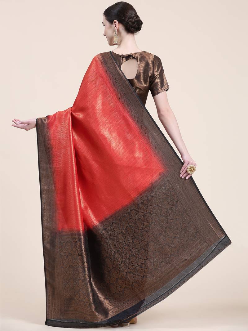 Mohini Red  Saree With Blouse Piece