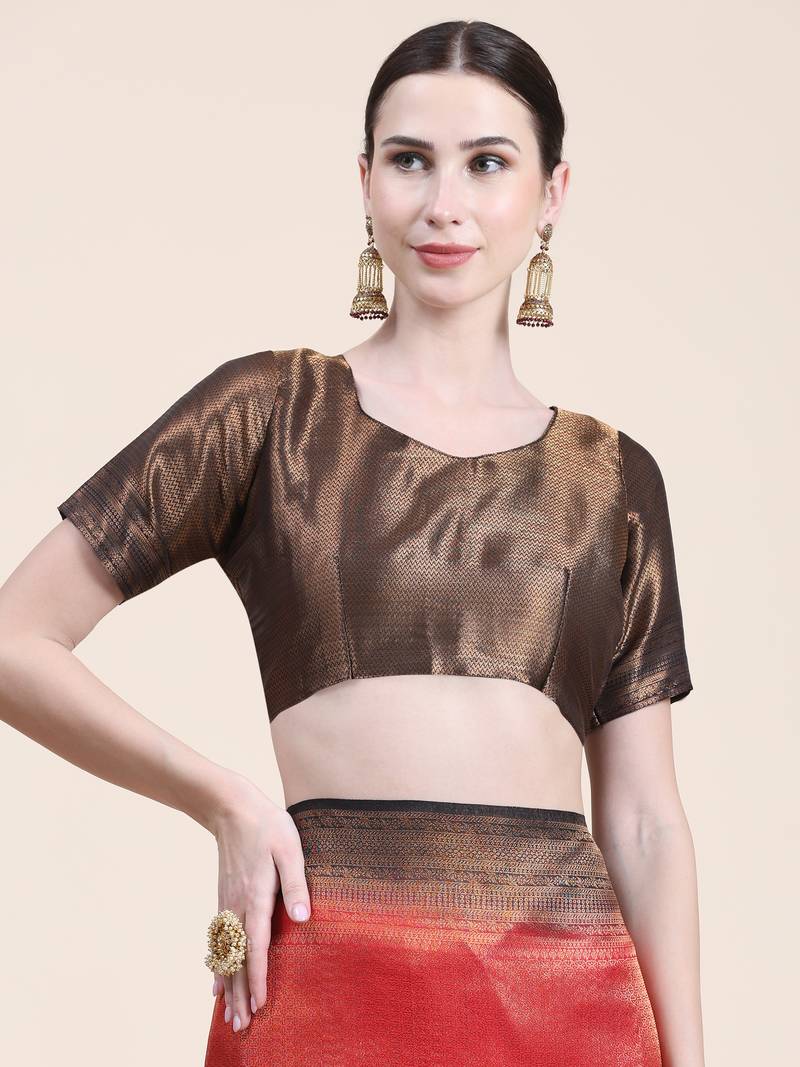 Mohini Red  Saree With Blouse Piece