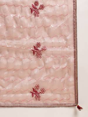 Brown Embellished  Organza Designer Party Wear Saree With Blouse Piece 6
