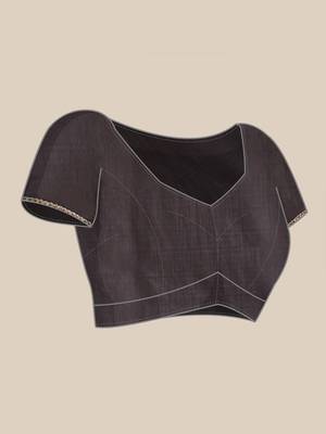 Grey Embellished  Organza Designer Party Wear Saree With Blouse Piece 7