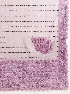 Purple Embellished  Lycra Designer Party Wear Saree With Blouse Piece 6