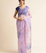 Orange Embellished  Silk Cotton Designer Party Wear Saree With Blouse Piece