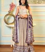Multi Digital Printed Satin Silk Lehenga With Blouse Up To 42" Size