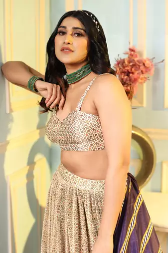 Multi Digital Printed Satin Silk Lehenga With Blouse Up To 42" Size