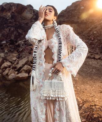 Nude pink pearl work jacket set 3
