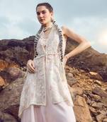 Ivory embroidered sharara set