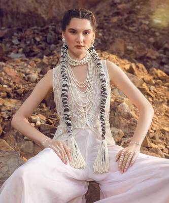 Ivory embroidered sharara set 2