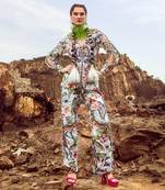 Multi button detailing printed co ord set