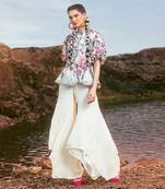 Off white printed peplum co ord set