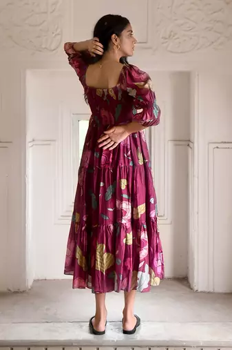 Wine red ruby berry dress