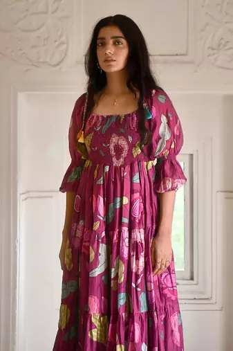 Wine red ruby berry dress