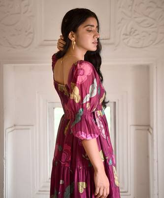 Wine red ruby berry dress 4