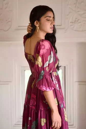 Wine red ruby berry dress