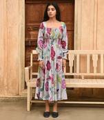 Grey fossil bloom dress