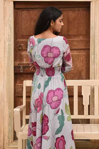 Grey fossil bloom dress