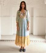 Sky blue & yellow sunny dress