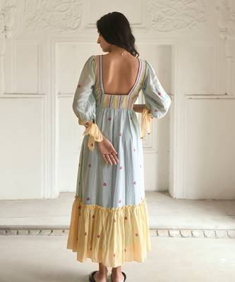 Sky blue & yellow sunny dress 4