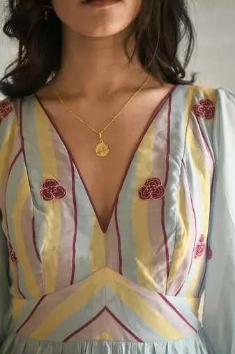Sky blue & yellow sunny dress