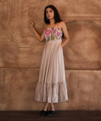 Grey floral pearl dress 1