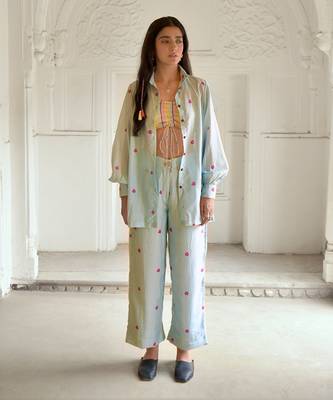 Baby blue co ord set 1