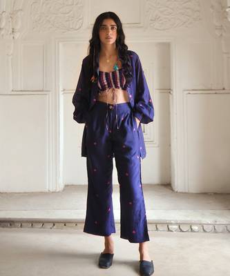 Dark blue iris blue co ord set 1
