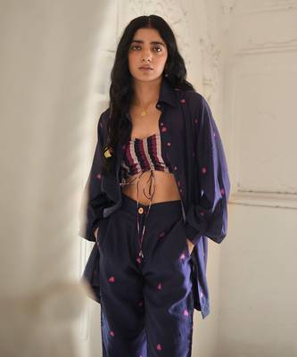 Dark blue iris blue co ord set 3