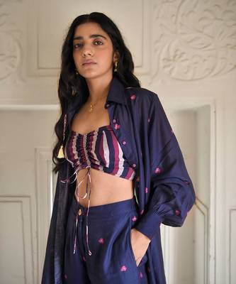 Dark blue iris blue co ord set 5