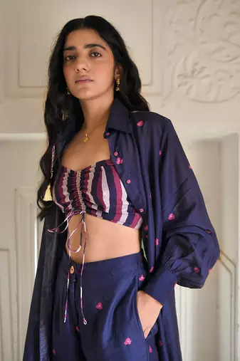 Dark blue iris blue co ord set