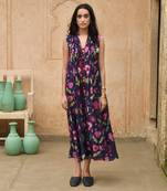 Dark blue carnation shirt dress