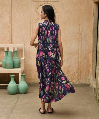 Dark blue carnation shirt dress 2