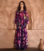 Violet floral mauve dress