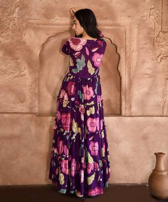 Violet floral mauve dress 2