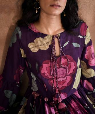 Violet floral mauve dress 3