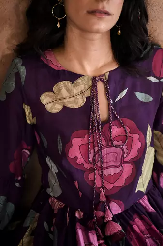 Violet floral mauve dress
