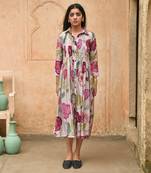 Grey magnolia shirt dress