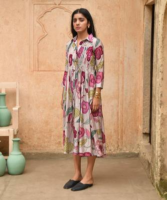 Grey magnolia shirt dress 3