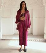 Wine red mahogany co ord set