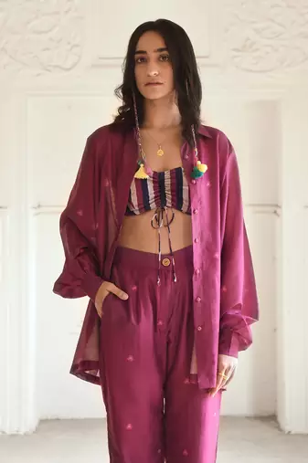 Wine red mahogany co ord set
