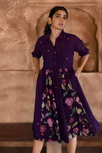 Violet mulberry shirt dress
