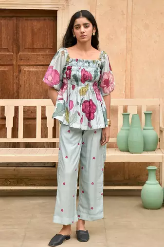 Sky blue vivid top
