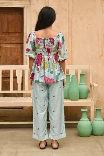 Sky blue vivid top