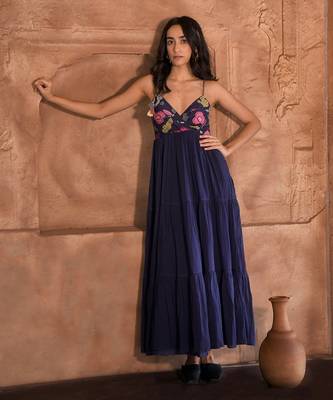 Dark blue peacock dress 1