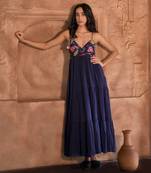 Dark blue peacock dress