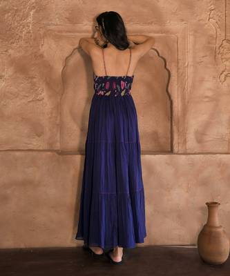 Dark blue peacock dress 3
