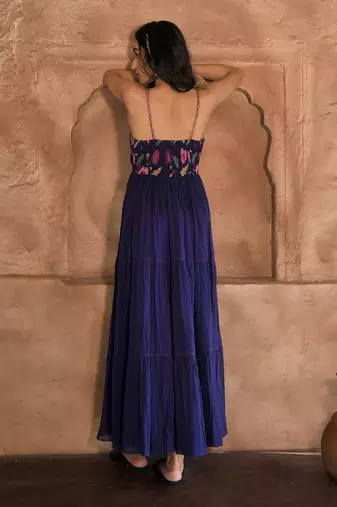 Dark blue peacock dress